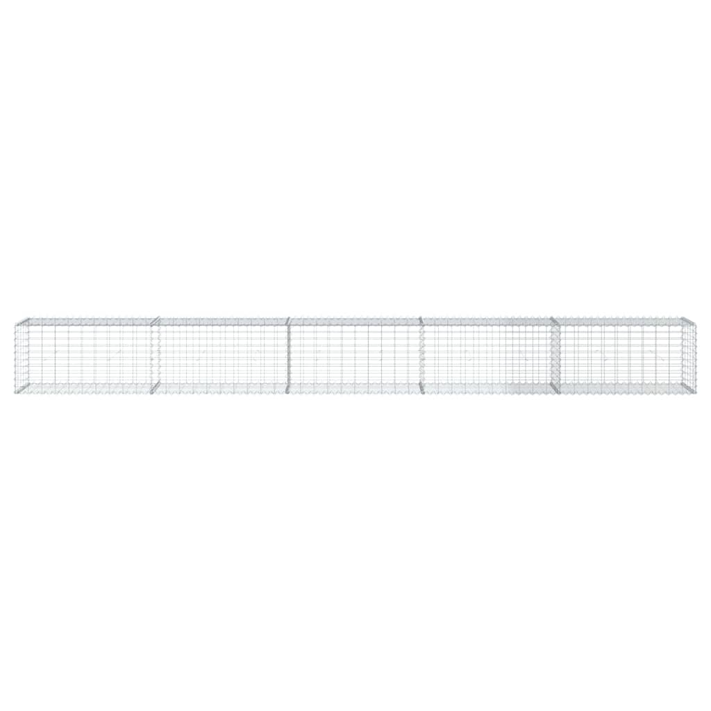VidaXL Gabione 500x50x50 cm verzinktes Eisen silberfarben