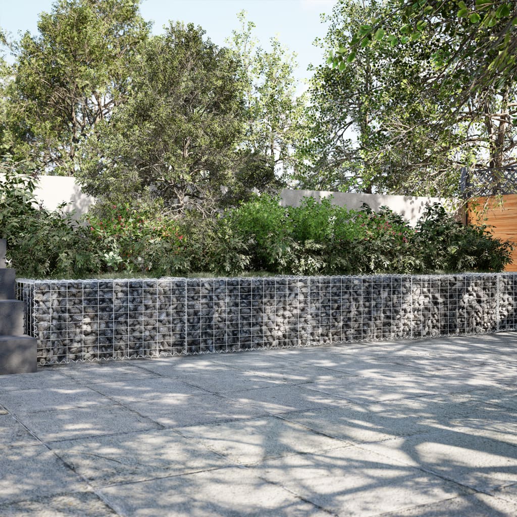 VidaXL Gabione 700x50x50 cm verzinktes Eisen silberfarben