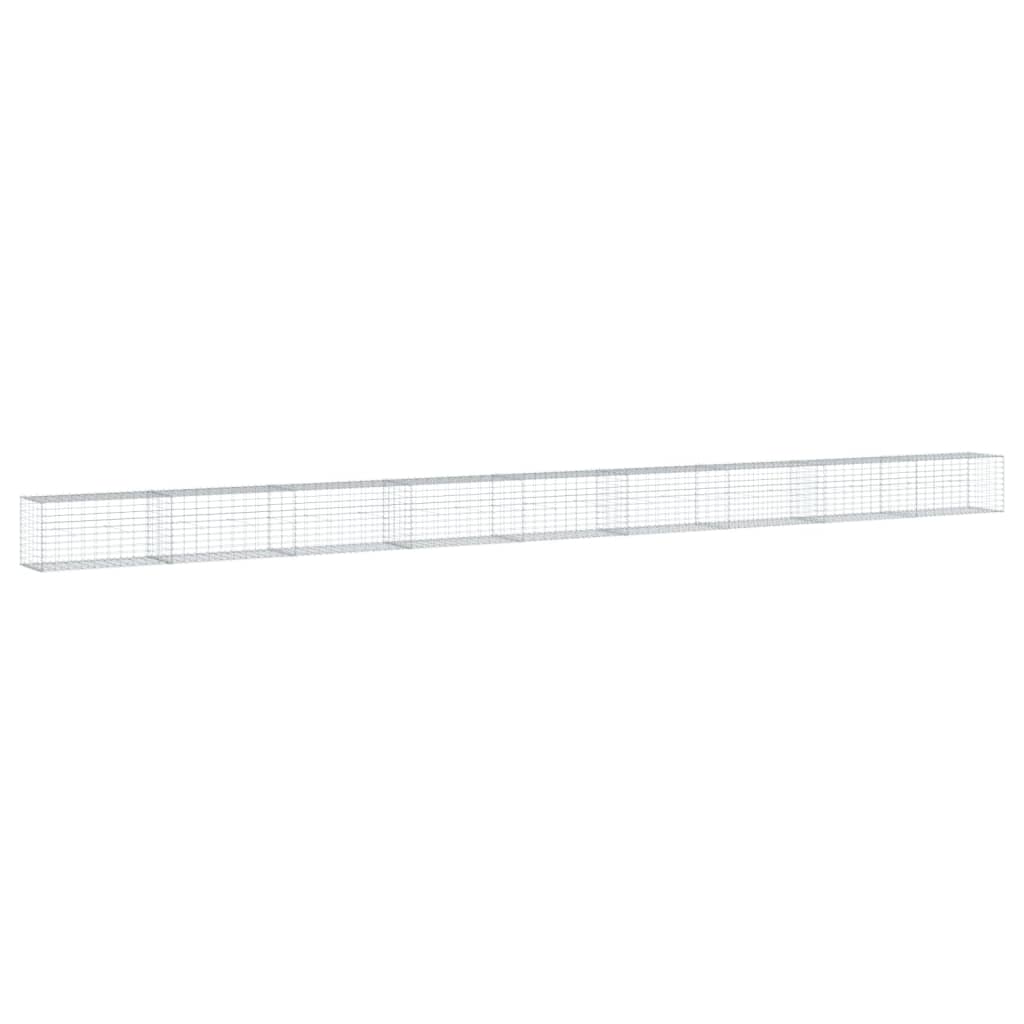 VidaXL Gabione 900x50x50 cm verzinktes Eisen silberfarben