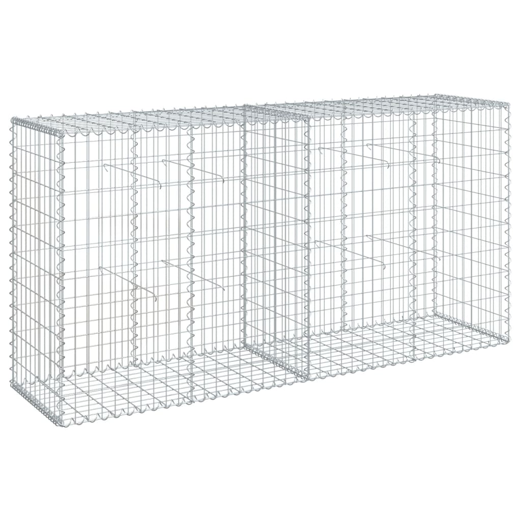 Vidaxx Gabione 200x50x100 cm verzinktes Eisen silberfarben
