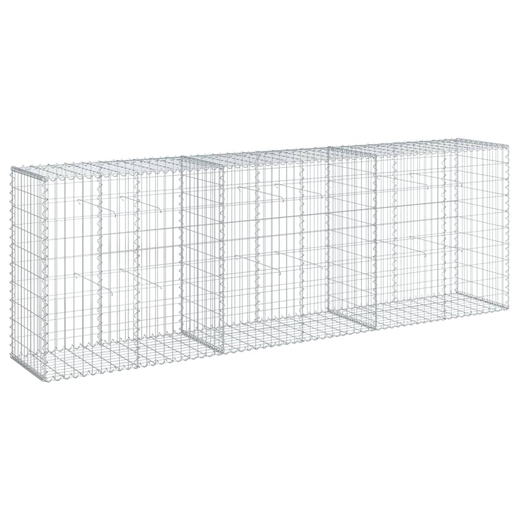 VidaXL Gabione 300x50x100 cm verzinktes Eisen silberfarben