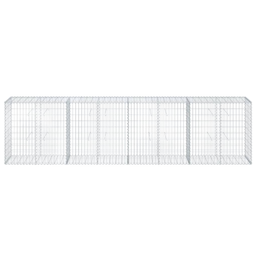 VidaXL Gabione 400x50x100 cm verzinktes Eisen silberfarben