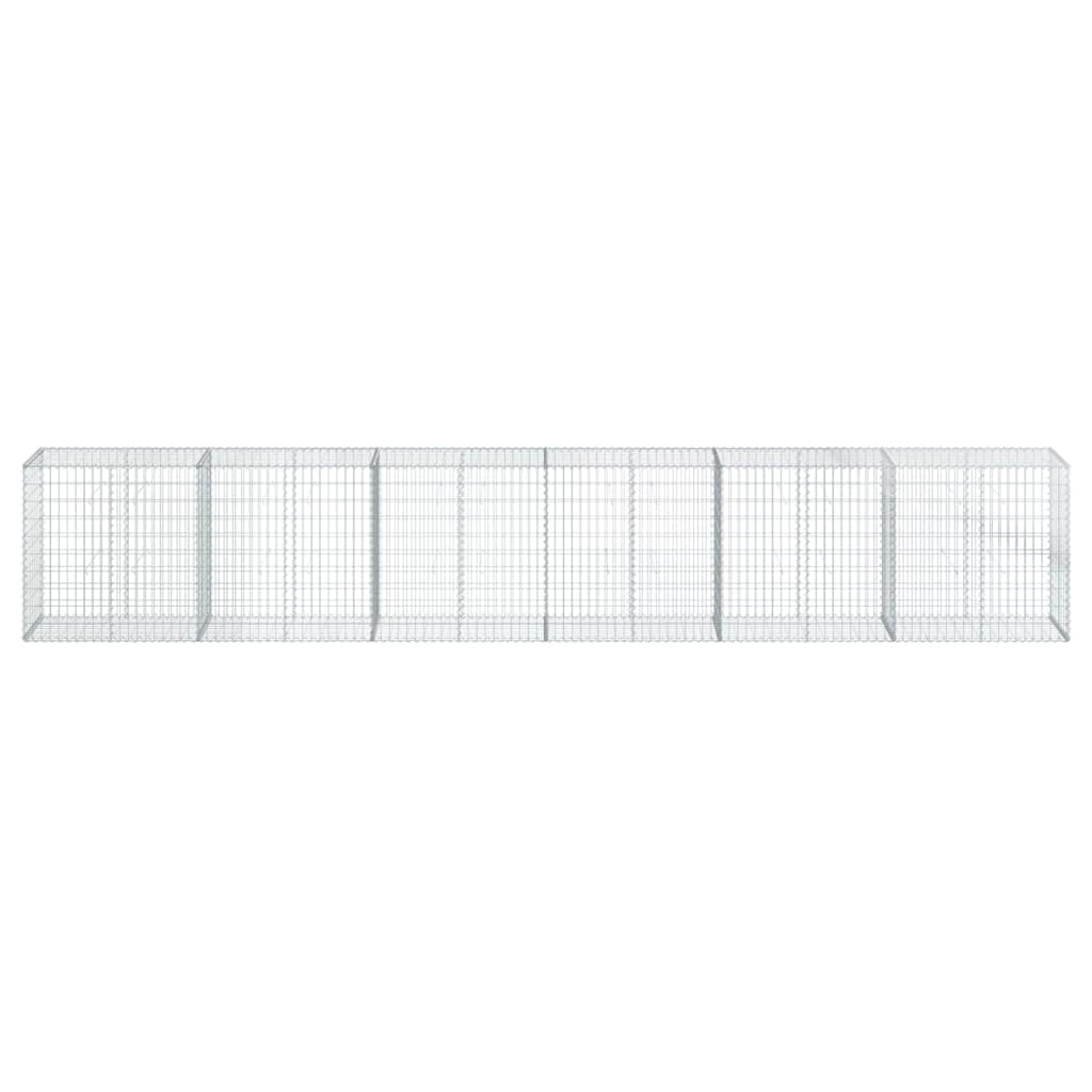 VidaXL Gabione 600x50x100 cm verzinktes Eisen silberfarben