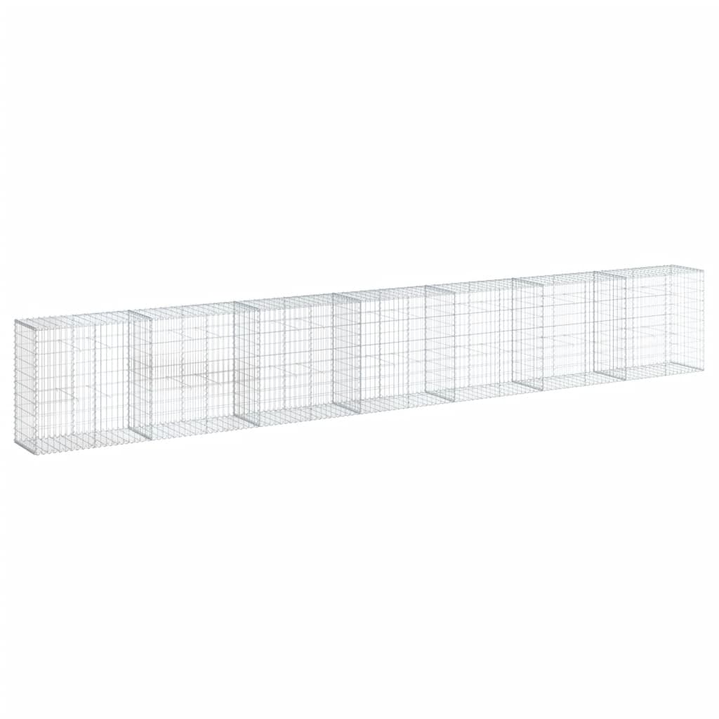 VidaXL Gabione 700x50x100 cm verzinktes Eisen silberfarben