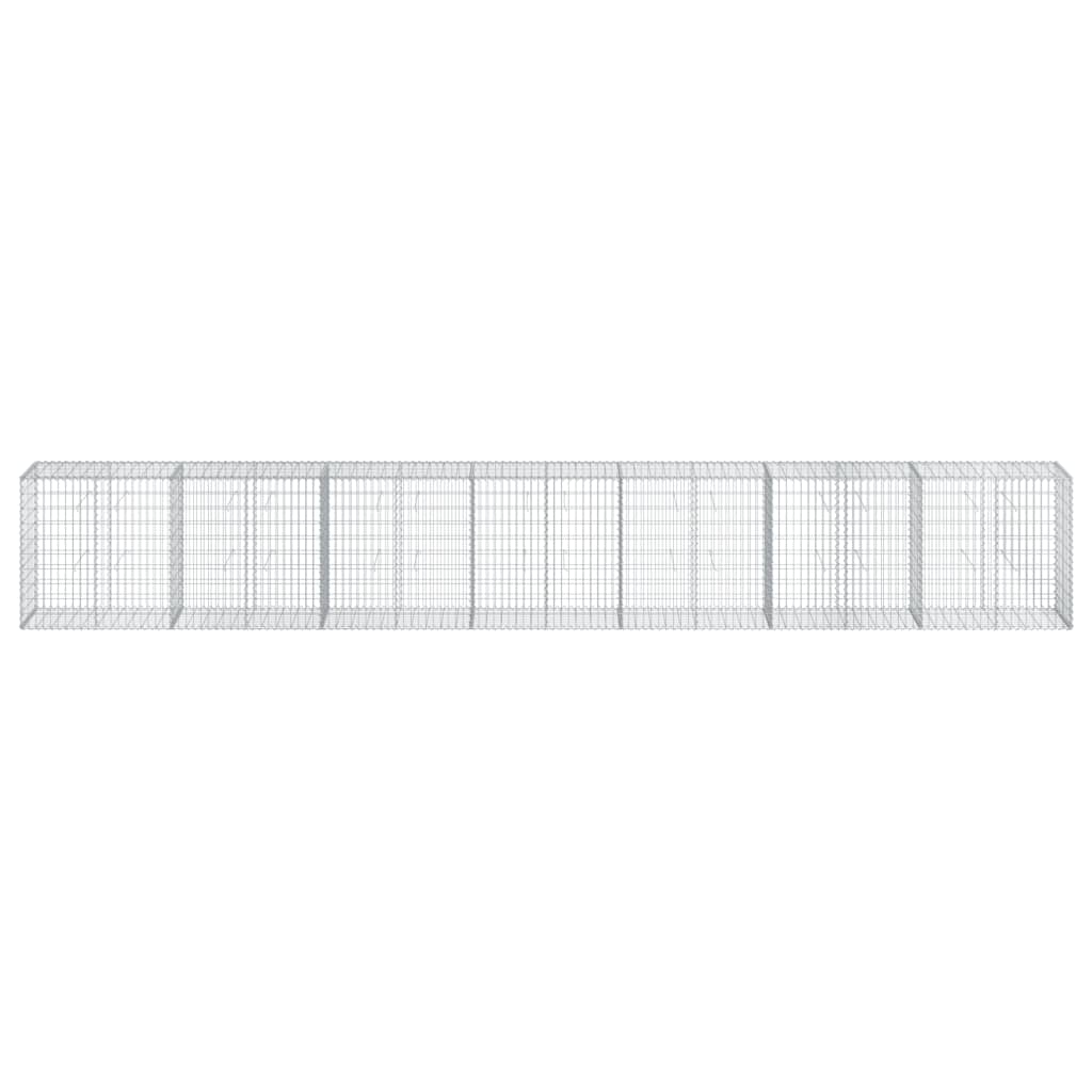 VidaXL Gabione 700x50x100 cm verzinktes Eisen silberfarben