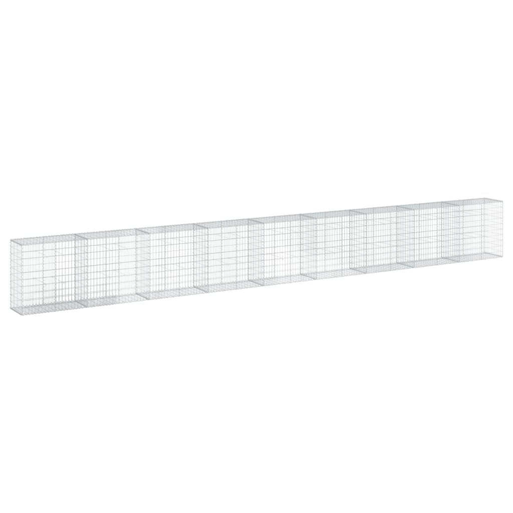 VidaXL Gabione 900x50x100 cm verzinktes Eisen silberfarben
