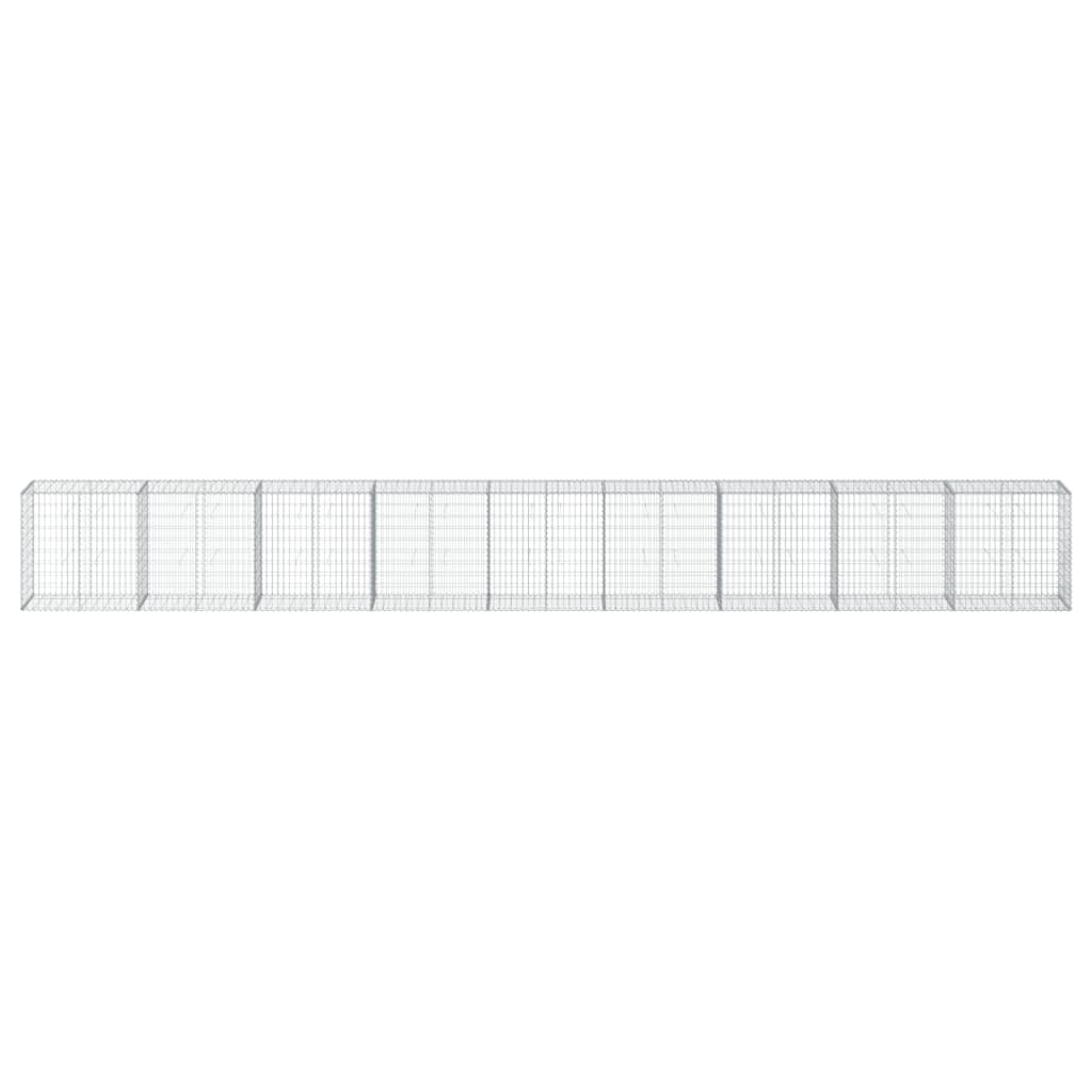 VidaXL Gabione 900x50x100 cm verzinktes Eisen silberfarben