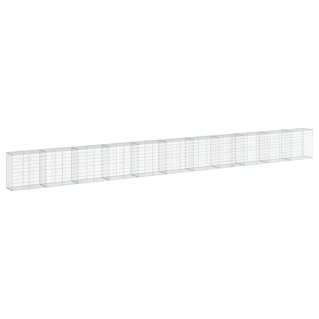 VidaXL Gabione 1100x50x100 cm verzinktes Eisen silberfarben