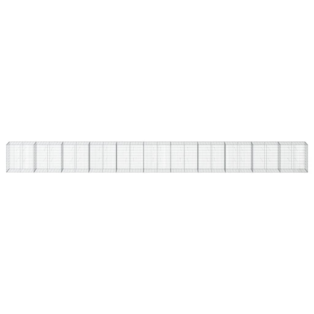 VidaXL Gabione 1100x50x100 cm verzinktes Eisen silberfarben