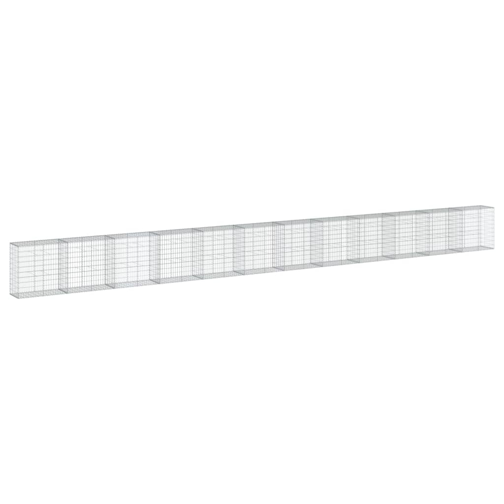 VidaXL Gabione 1200x50x100 cm verzinktes Eisen silberfarben