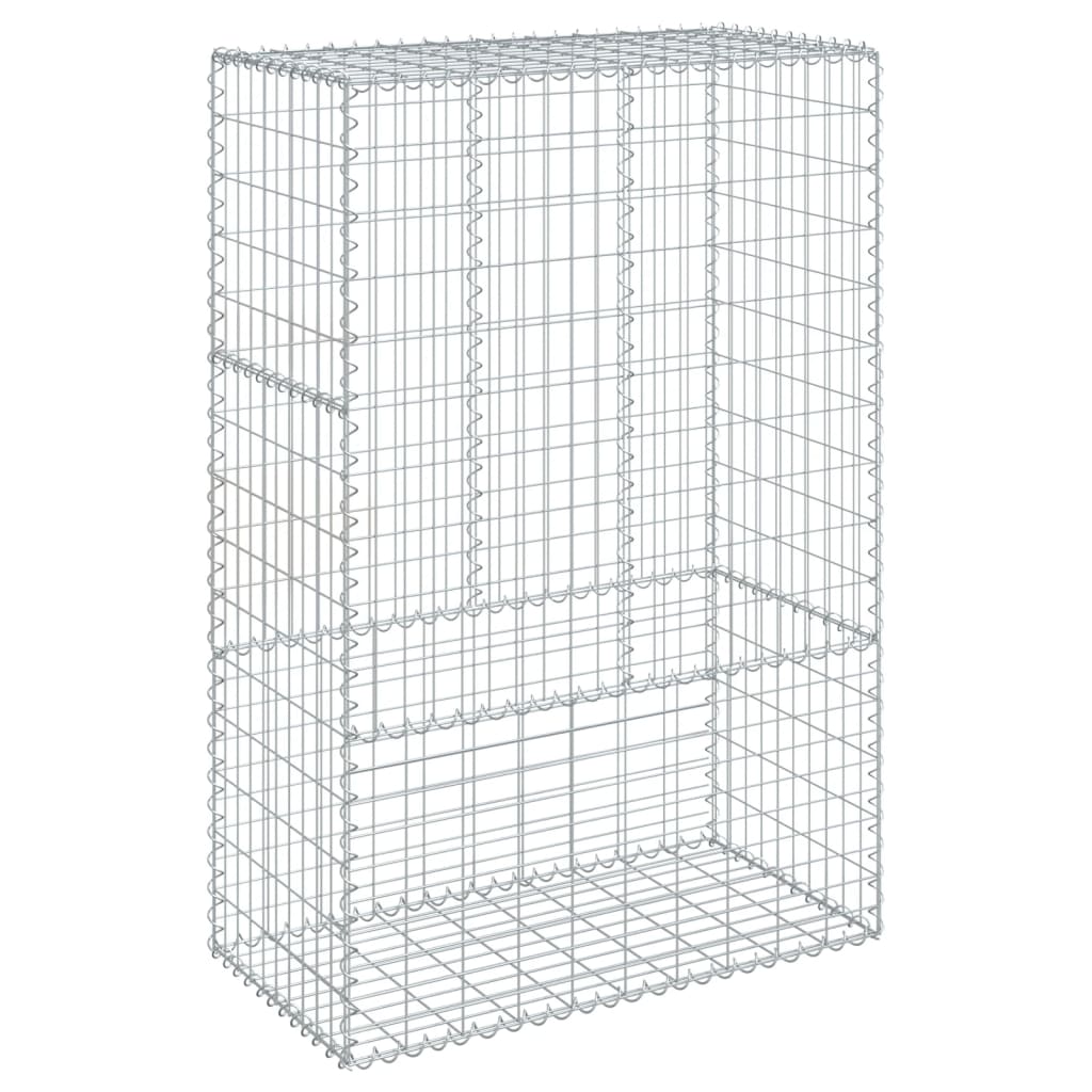 VidaXL Gabione 100x50x150 cm verzinktes Eisen silberfarben