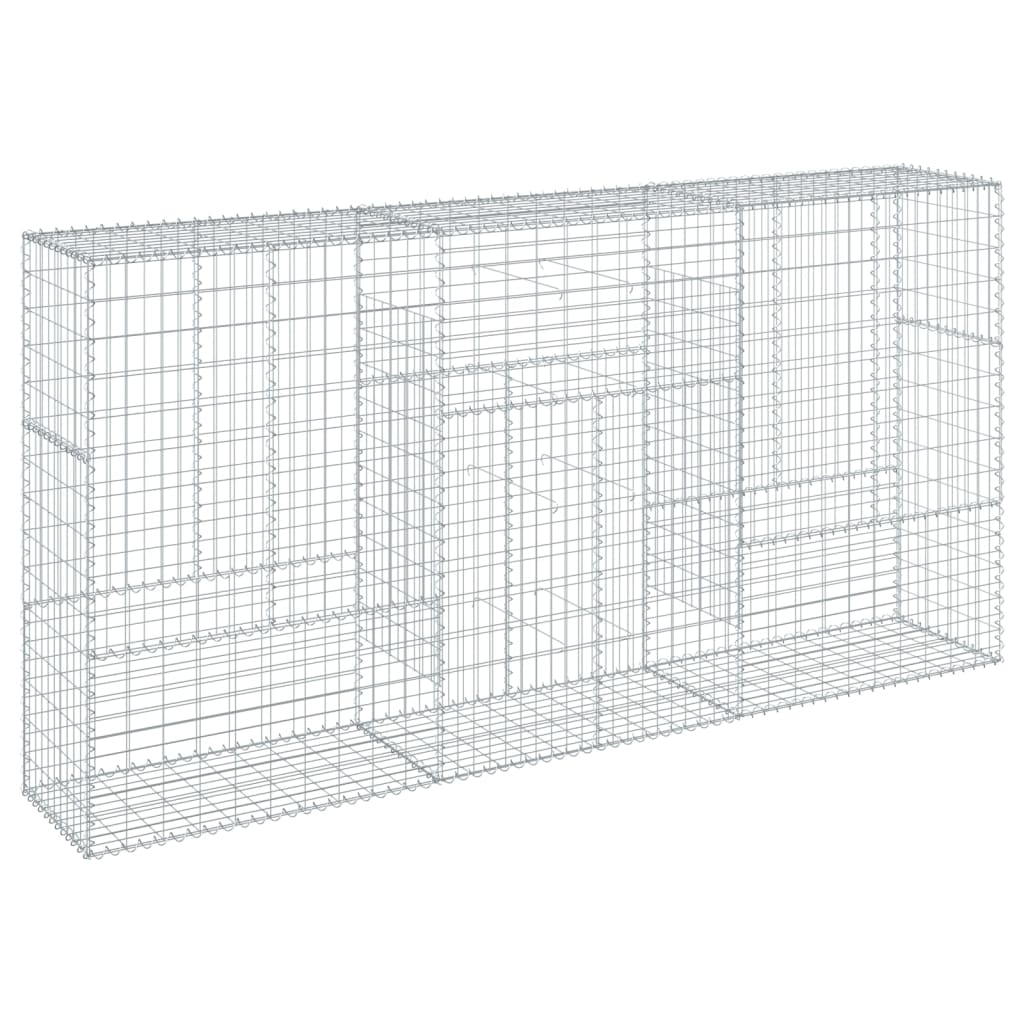 VidaXL Gabione 300x50x150 cm verzinktes Eisen silberfarben