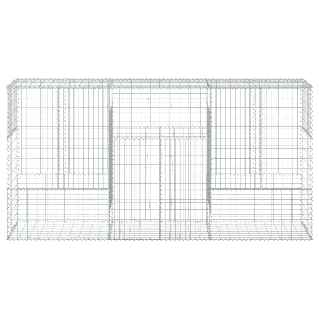 VidaXL Gabione 300x50x150 cm verzinktes Eisen silberfarben