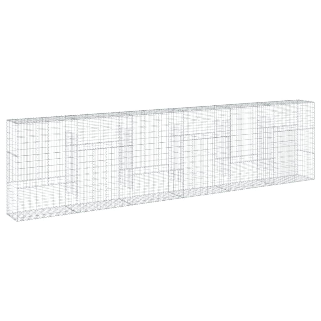 VidaXL Gabione 600x50x150 cm verzinktes Eisen silberfarben