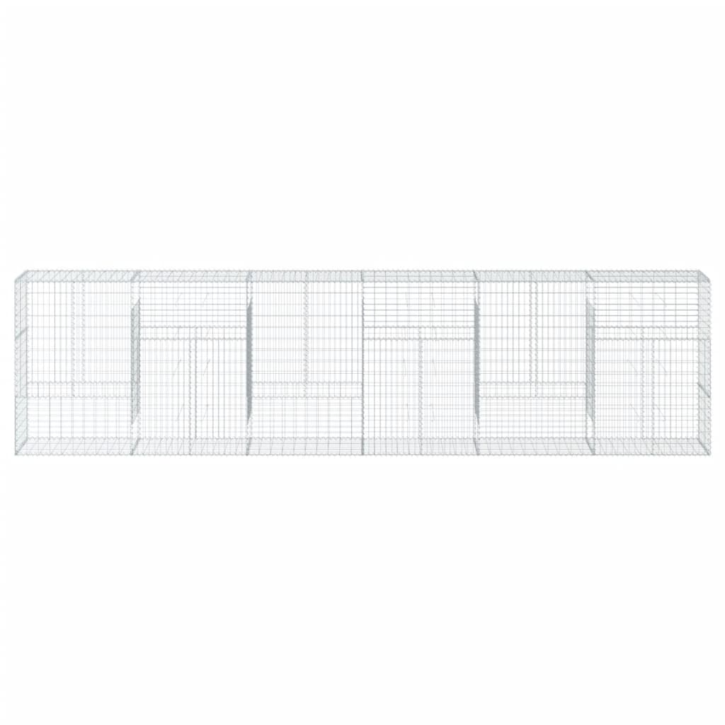 VidaXL Gabione 600x50x150 cm verzinktes Eisen silberfarben