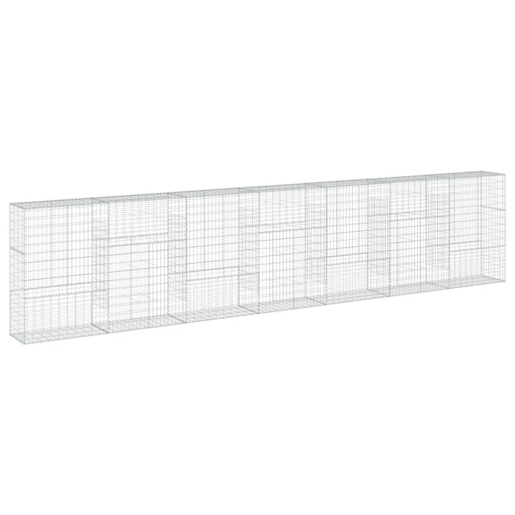 VidaXL Gabione 700x50x150 cm verzinktes Eisen silberfarben