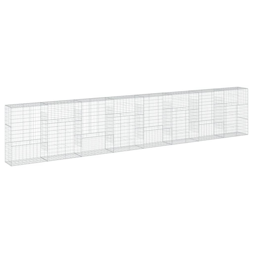VidaXL Gabione 800x50x150 cm verzinktes Eisen silberfarben