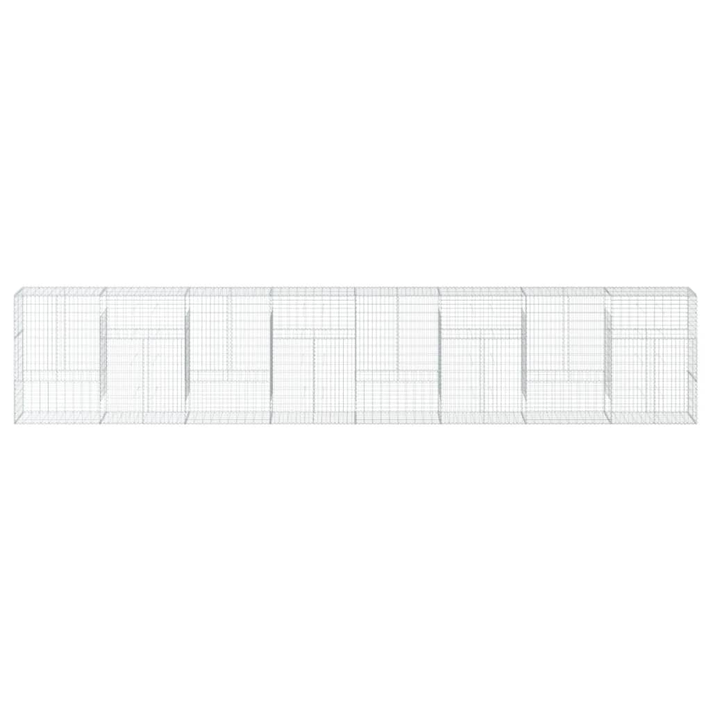 VidaXL Gabione 800x50x150 cm verzinktes Eisen silberfarben