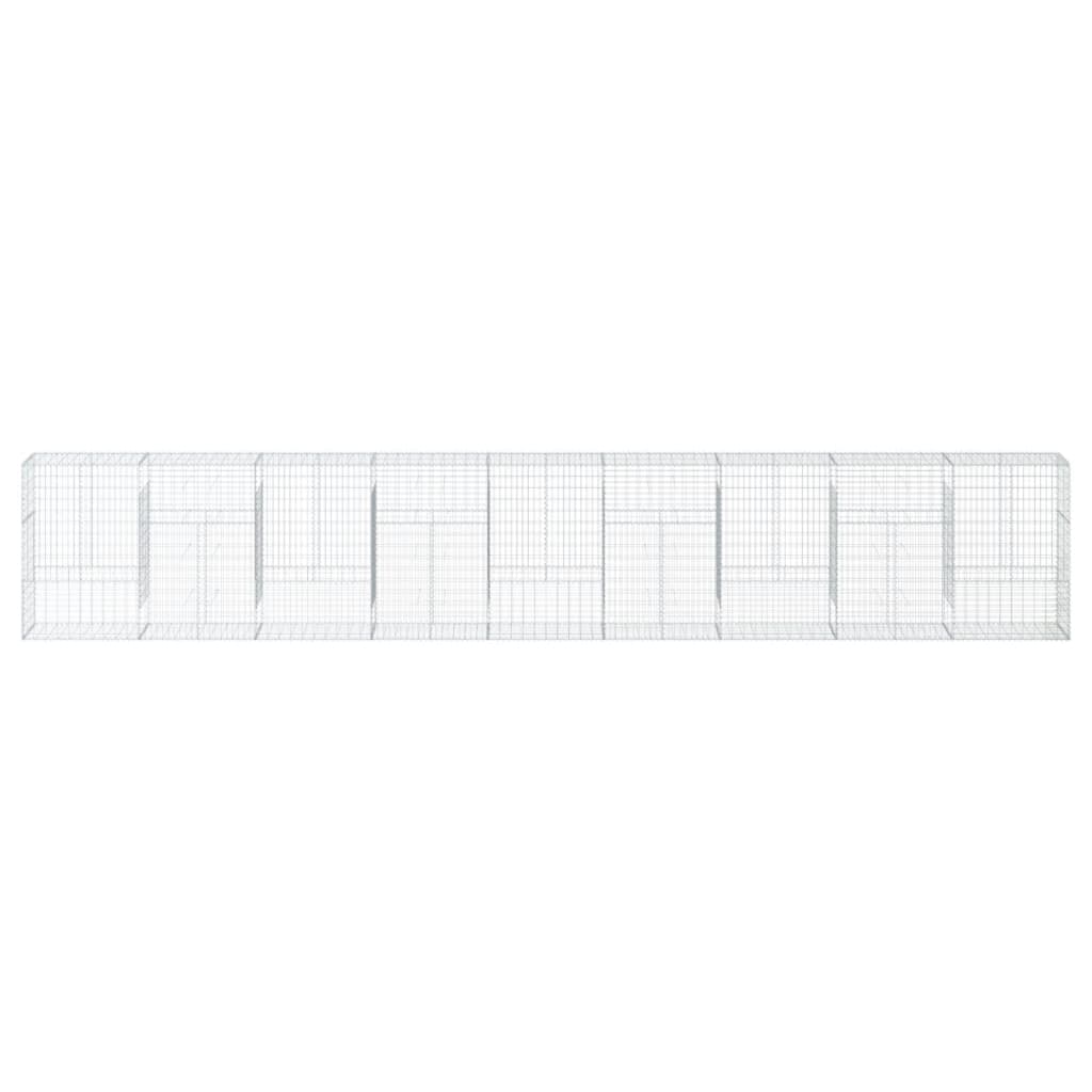 VidaXL Gabione 900x50x150 cm verzinktes Eisen silberfarben
