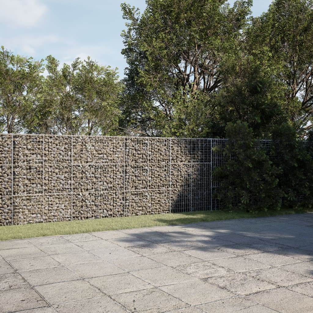 VidaXL Gabione 900x50x150 cm verzinktes Eisen silberfarben
