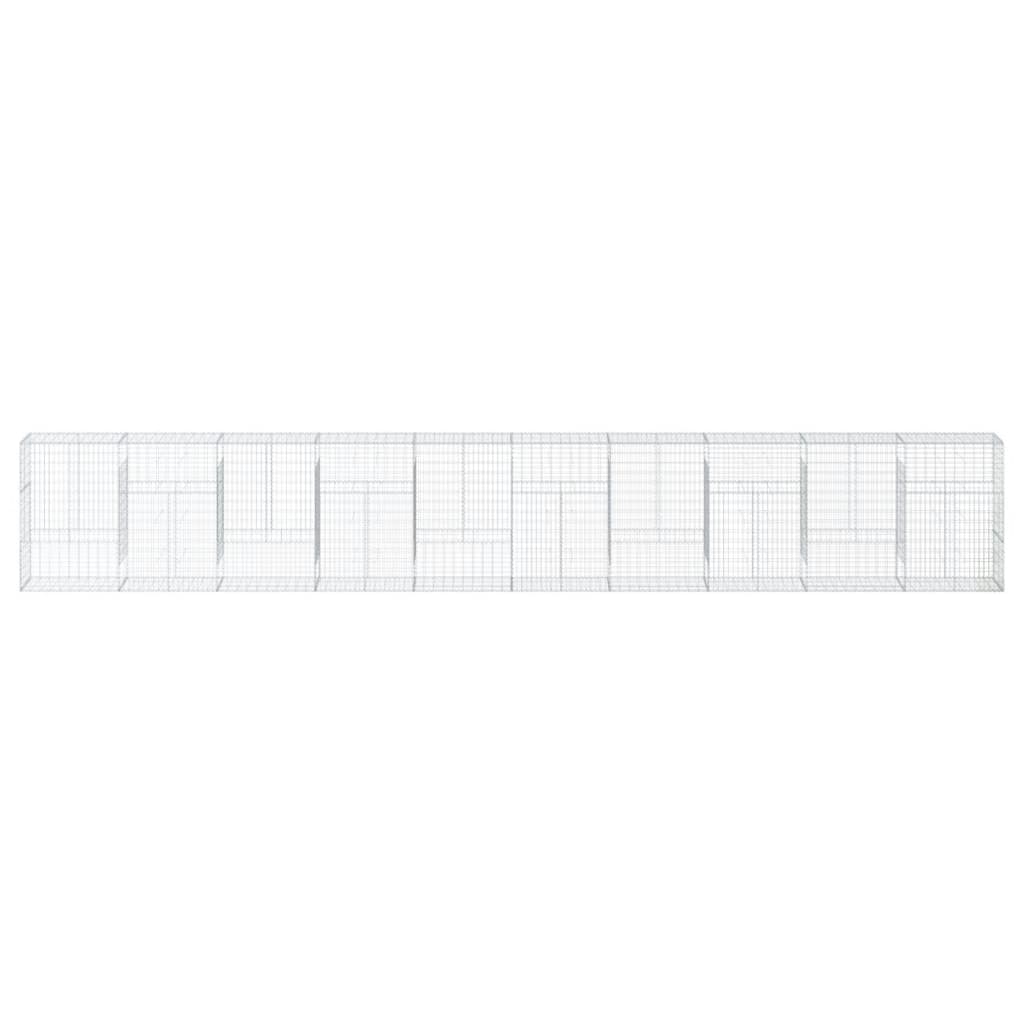 VidaXL Gabione 1000x50x150 cm verzinktes Eisen silberfarben