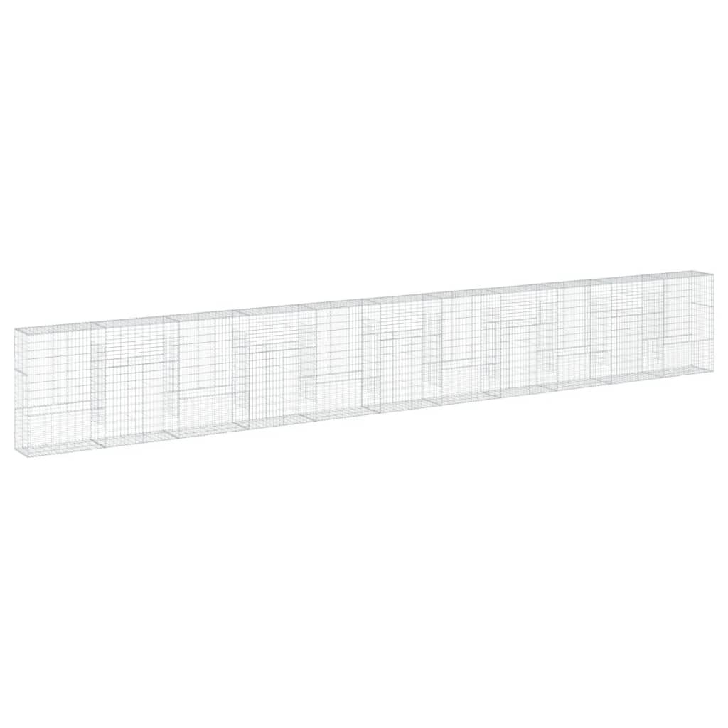 VidaXL Gabione 1100x50x150 cm verzinktes Eisen silberfarben
