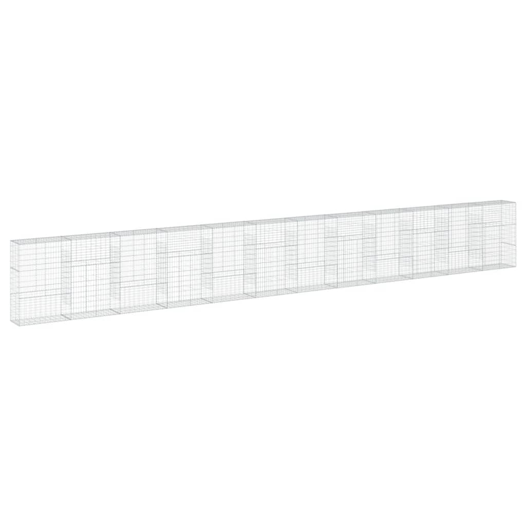 VidaXL Gabione 1200x50x150 cm verzinktes Eisen silberfarben