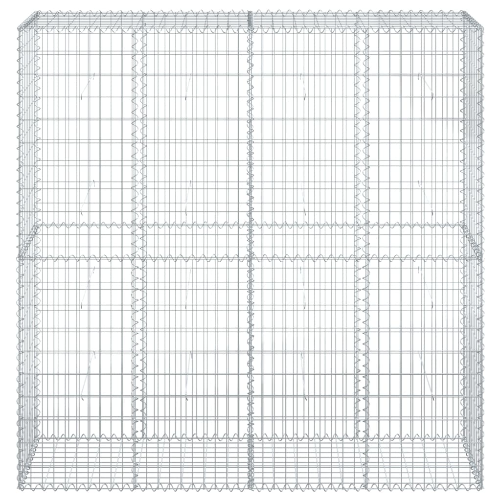 VidaXL Gabione 200x50x200 cm verzinktes Eisen silberfarben