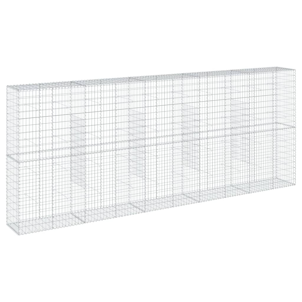 VidaXL Gabione 500x50x200 cm verzinktes Eisen silberfarben