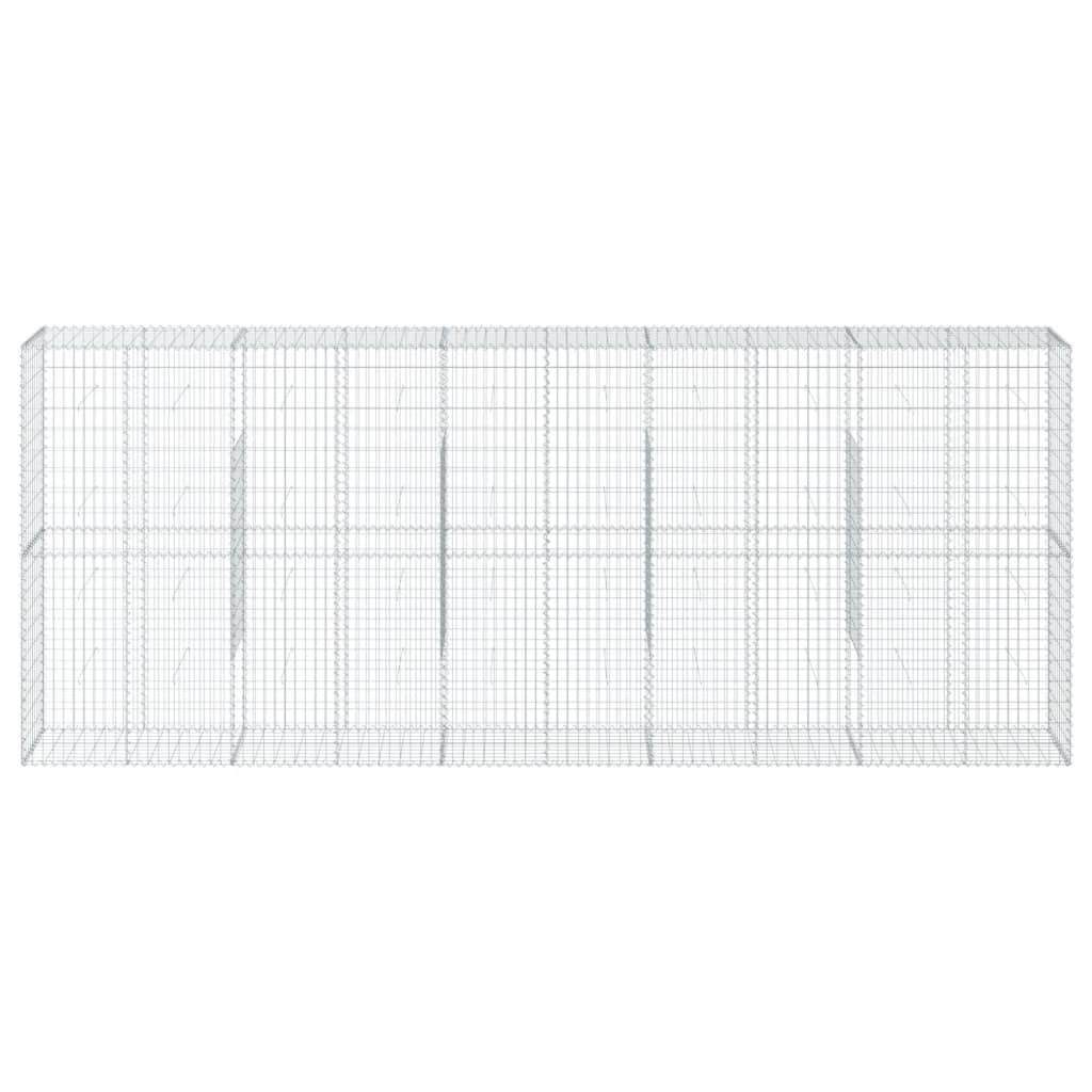 VidaXL Gabione 500x50x200 cm verzinktes Eisen silberfarben