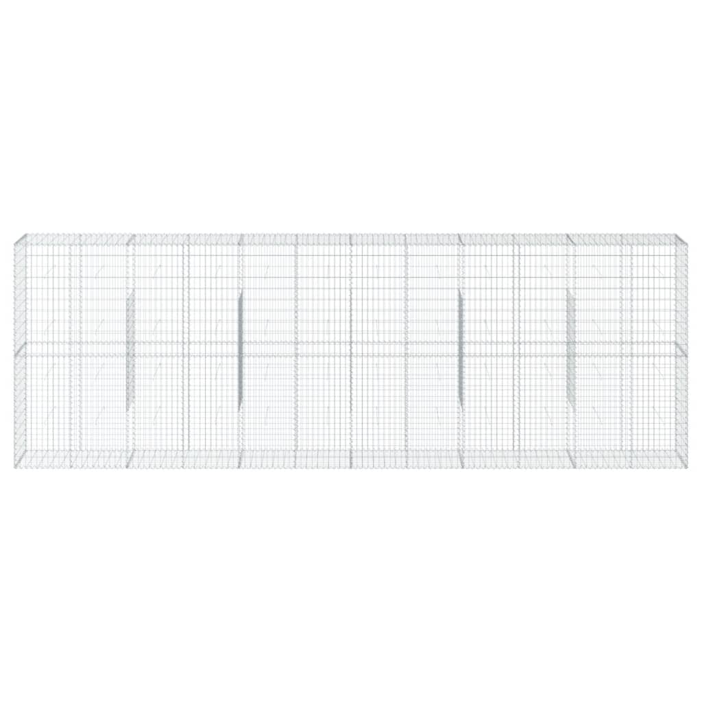 VidaXL Gabione 600x50x200 cm verzinktes Eisen silberfarben