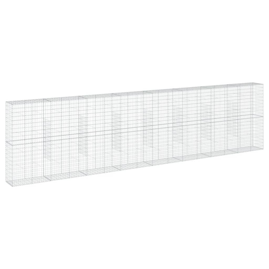VidaXL Gabione 800x50x200 cm verzinktes Eisen silberfarben