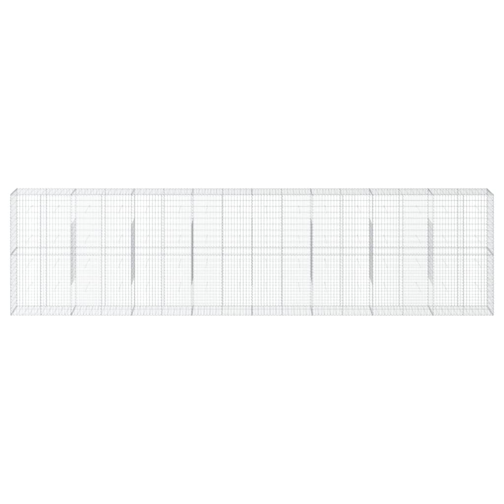 VidaXL Gabione 800x50x200 cm verzinktes Eisen silberfarben