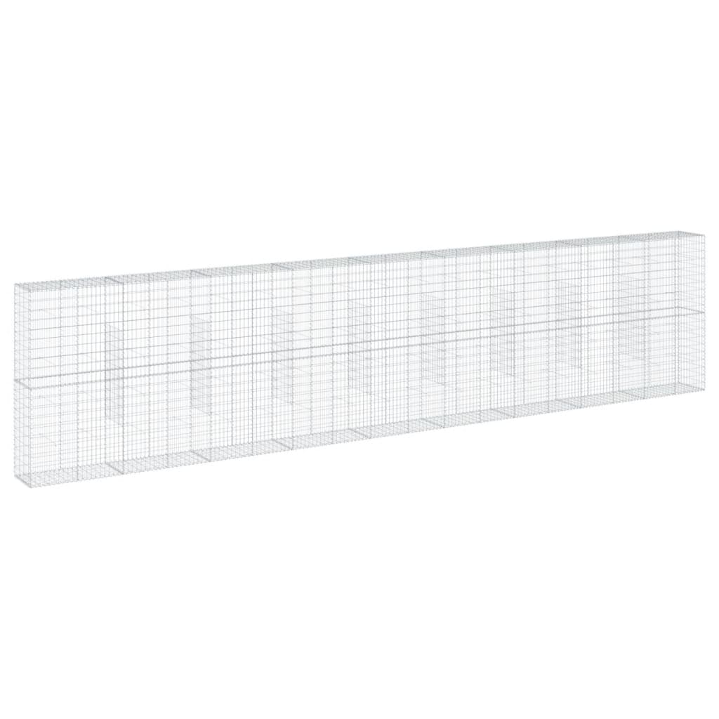 VidaXL Gabione 900x50x200 cm verzinktes Eisen silberfarben