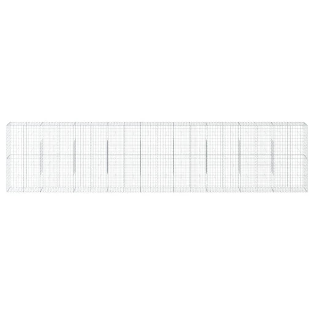 VidaXL Gabione 900x50x200 cm verzinktes Eisen silberfarben