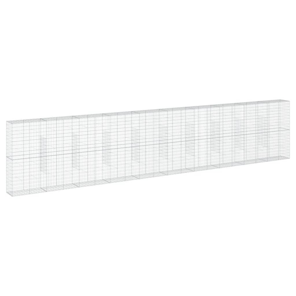 VidaXL Gabione 1000x50x200 cm verzinktes Eisen silberfarben