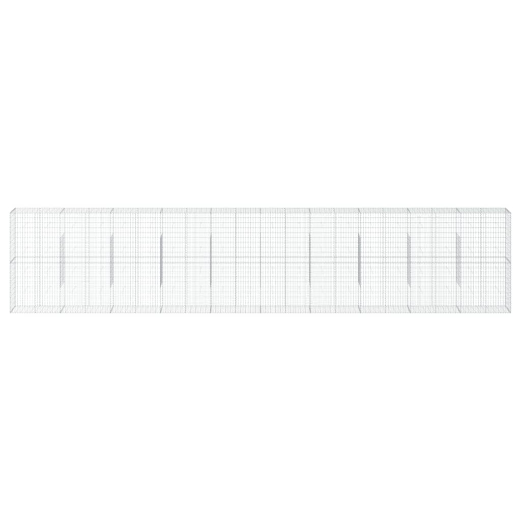 VidaXL Gabione 1000x50x200 cm verzinktes Eisen silberfarben