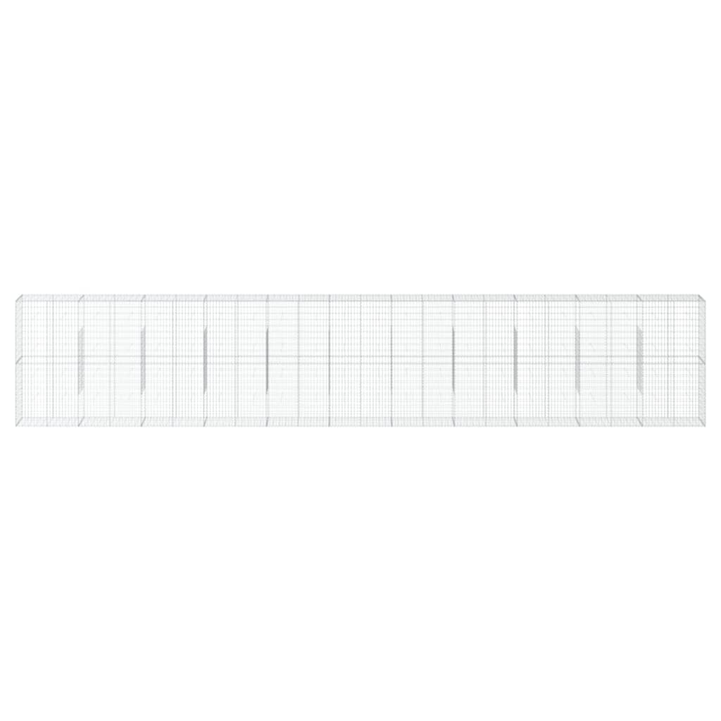 VidaXL Gabione 1100x50x200 cm verzinktes Eisen silberfarben