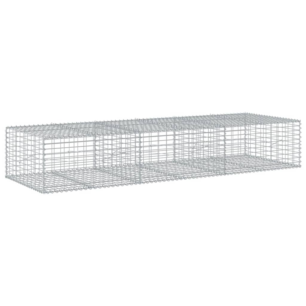 VidaXL Gabione 300x100x50 cm verzinktes Eisen silberfarben
