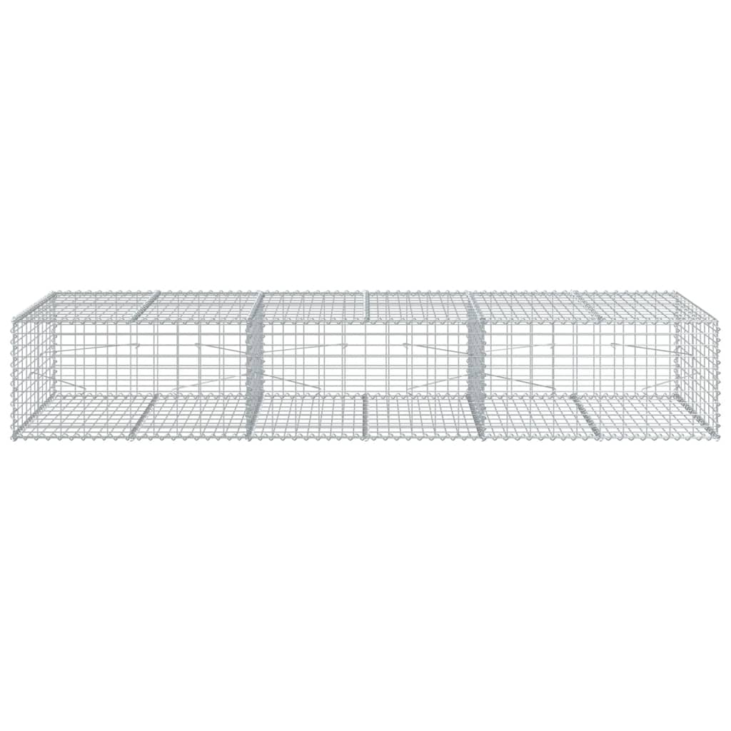 VidaXL Gabione 300x100x50 cm verzinktes Eisen silberfarben
