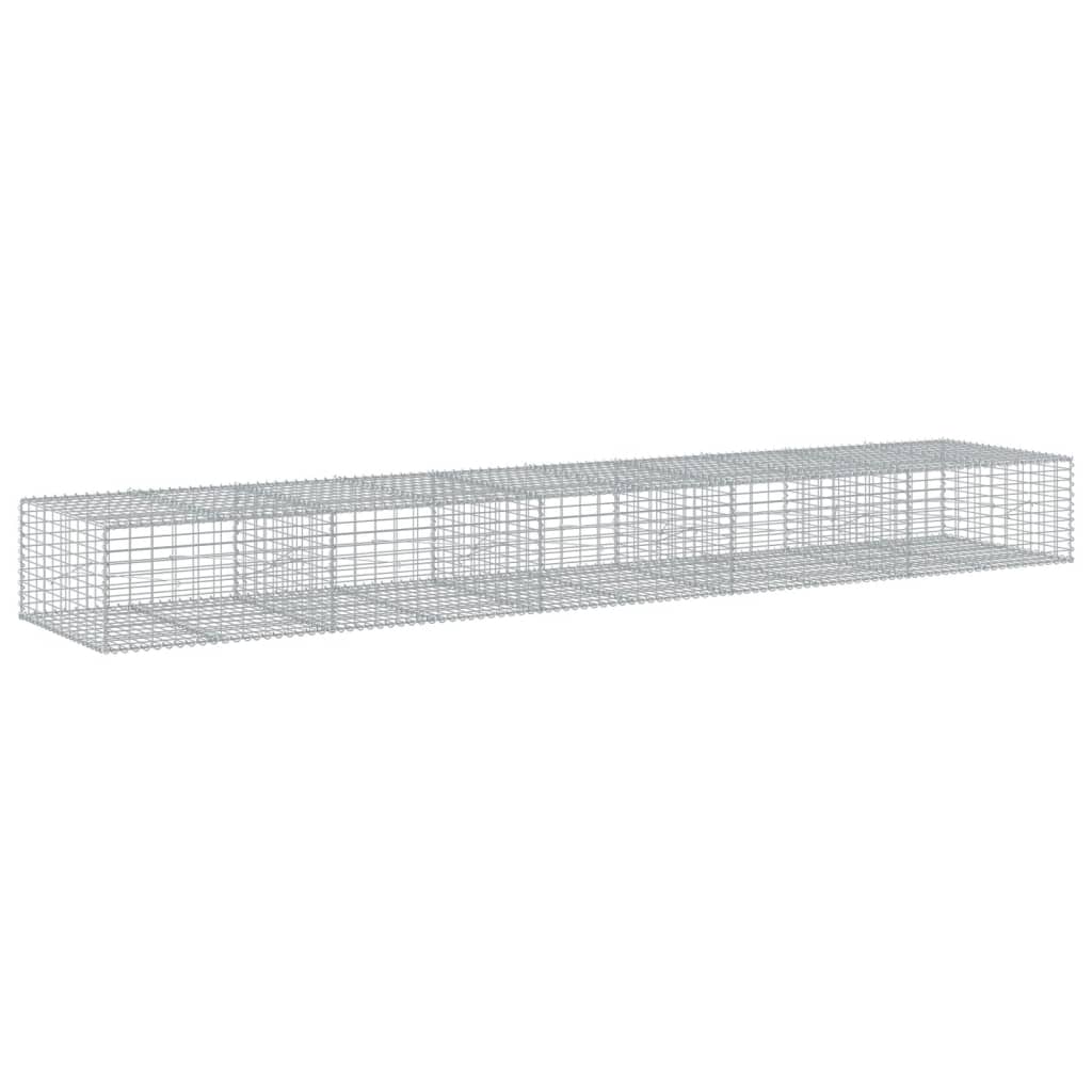 VidaXL Gabione 500x100x50 cm verzinktes Eisen silberfarben