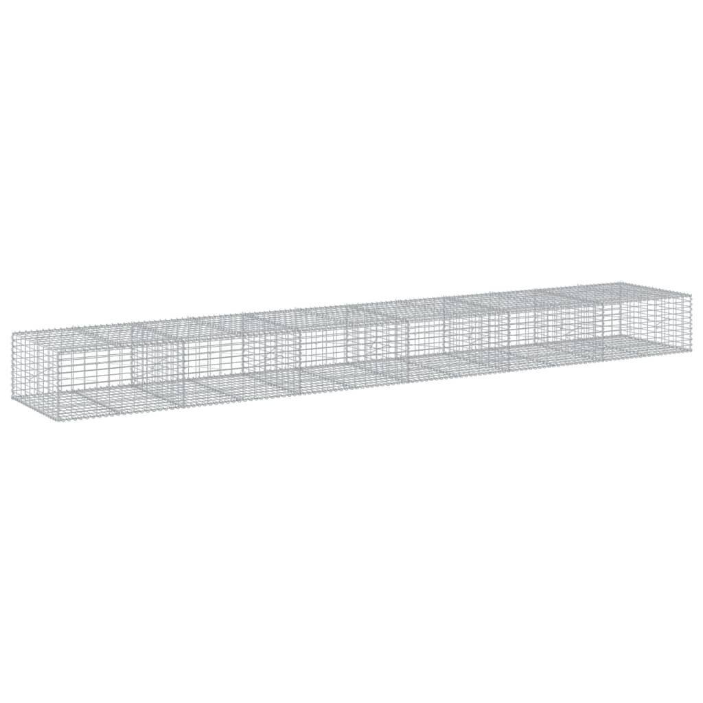 VidaXL Gabione 600x100x50 cm verzinktes Eisen silberfarben