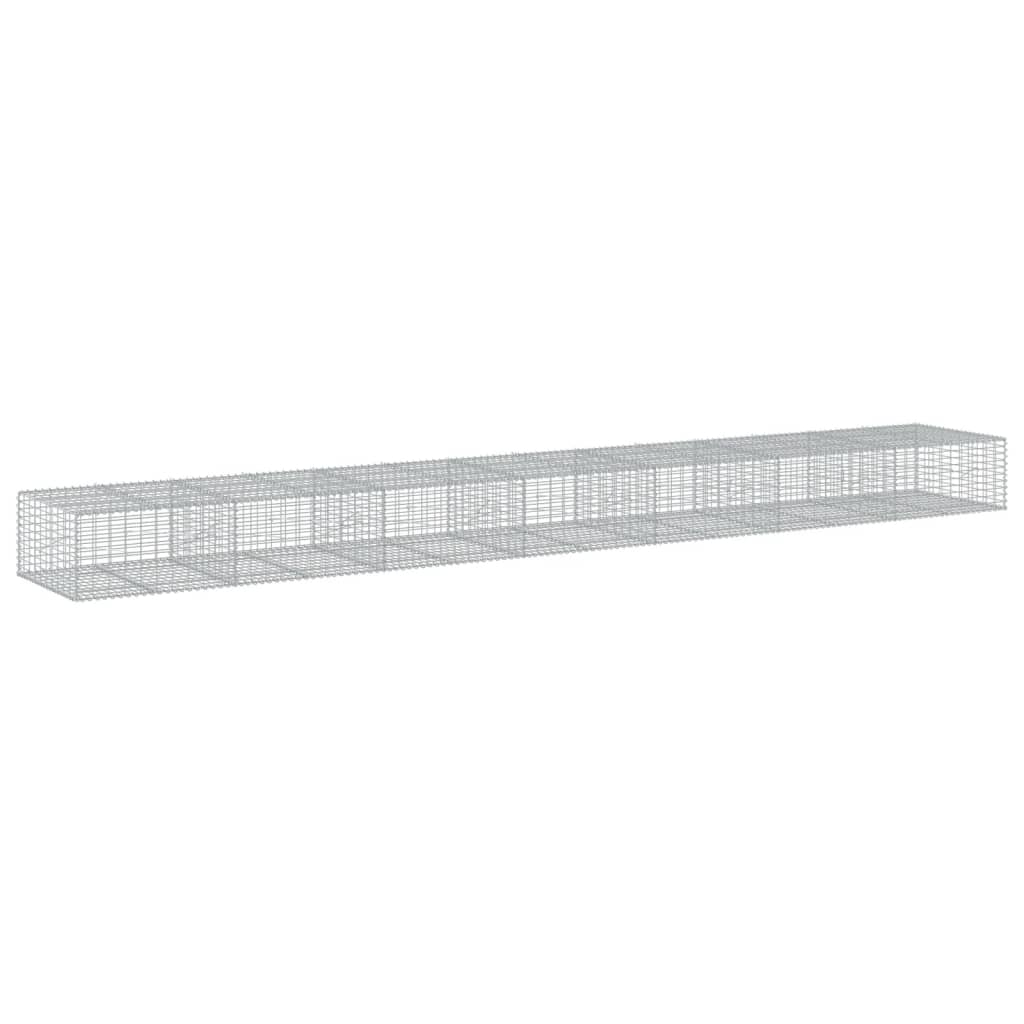 VidaXL Gabione 700x100x50 cm verzinktes Eisen silberfarben