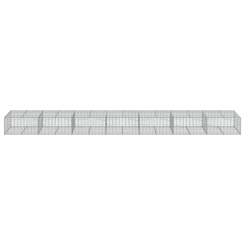 VidaXL Gabione 700x100x50 cm verzinktes Eisen silberfarben