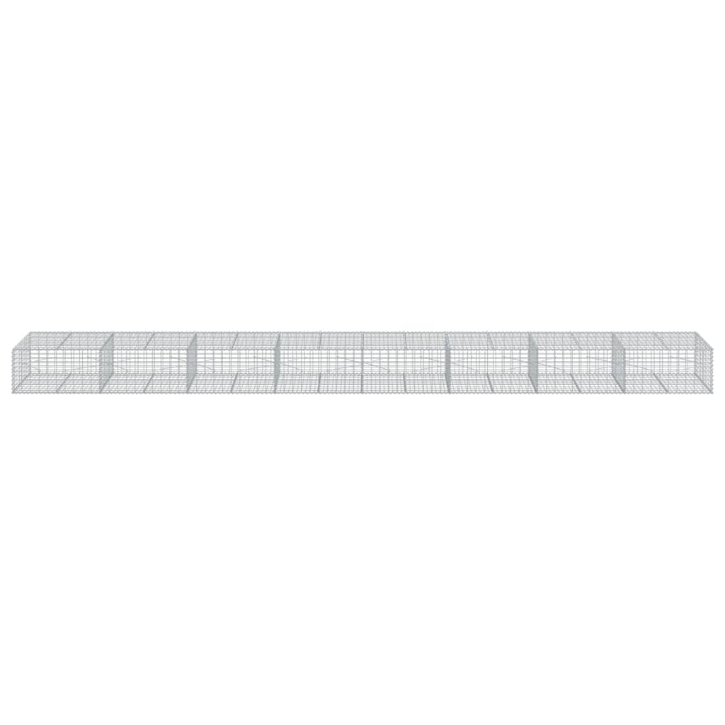 VidaXL Gabione 800x100x50 cm verzinktes Eisen silberfarben