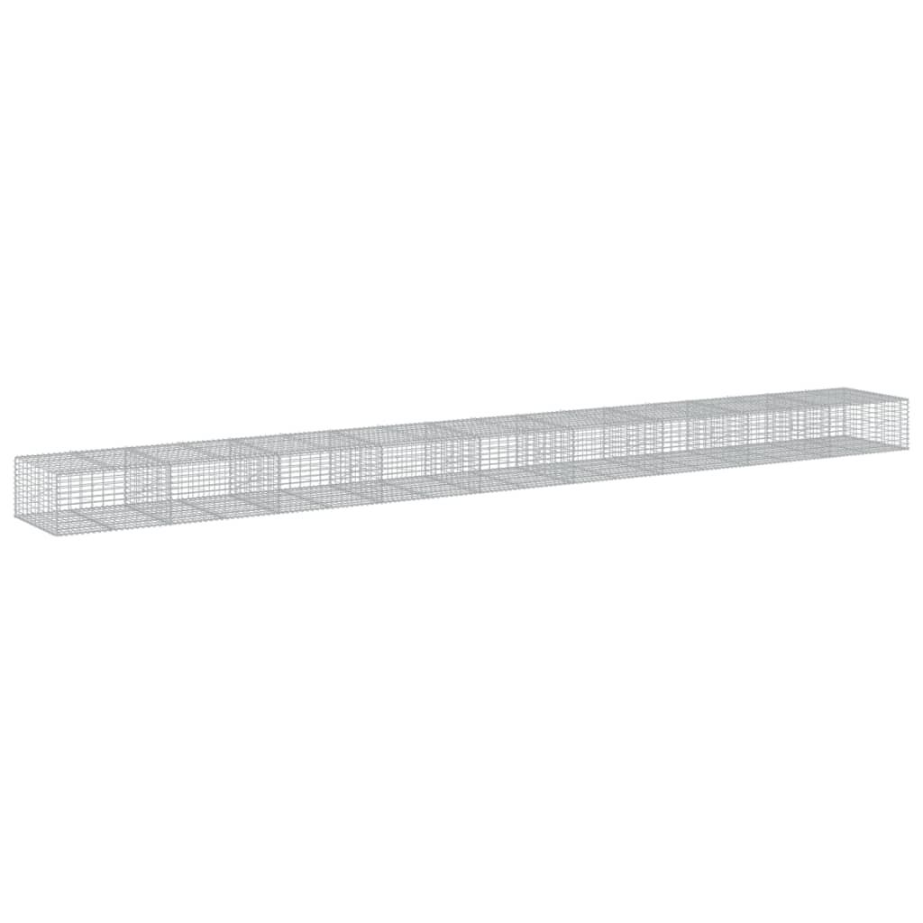 VidaXL Gabione 900x100x50 cm verzinktes Eisen silberfarben