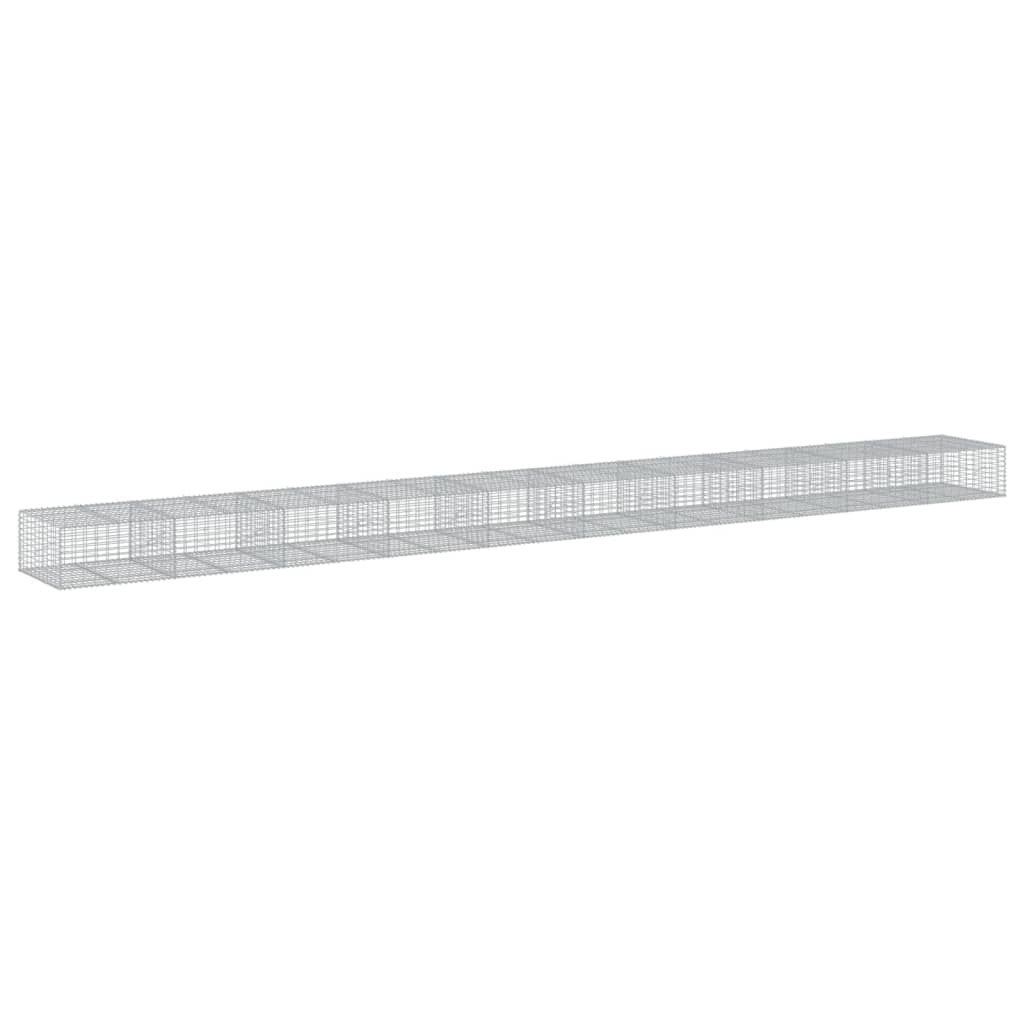 VidaXL Gabione 1000x100x50 cm verzinktes Eisen silberfarben