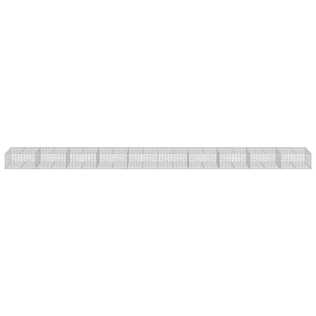 VidaXL Gabione 1000x100x50 cm verzinktes Eisen silberfarben