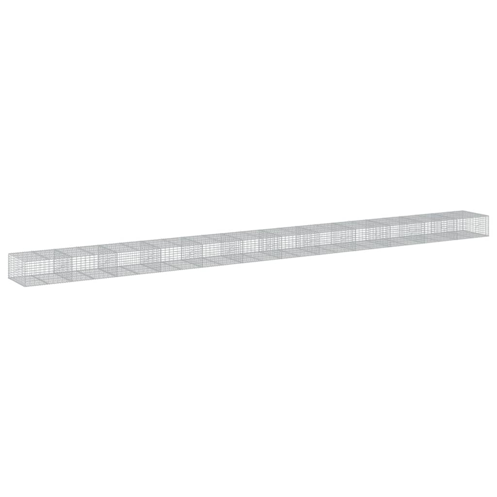 VidaXL Gabione 1200x100x50 cm verzinktes Eisen silberfarben