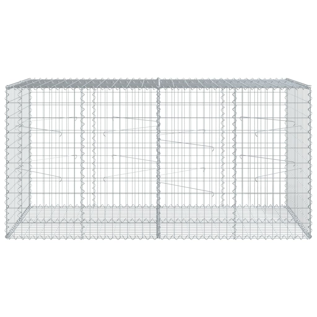 VidaXL Gabione 200x100x100 cm verzinktes Eisen silberfarben